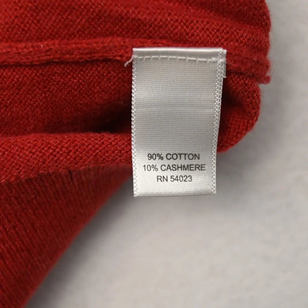 NWT Banana Republic Pullover Mens M Red V Neck Cotton Cashmere V Neck